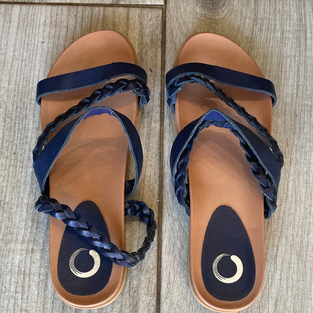 Women's Navy Braided Sandals
